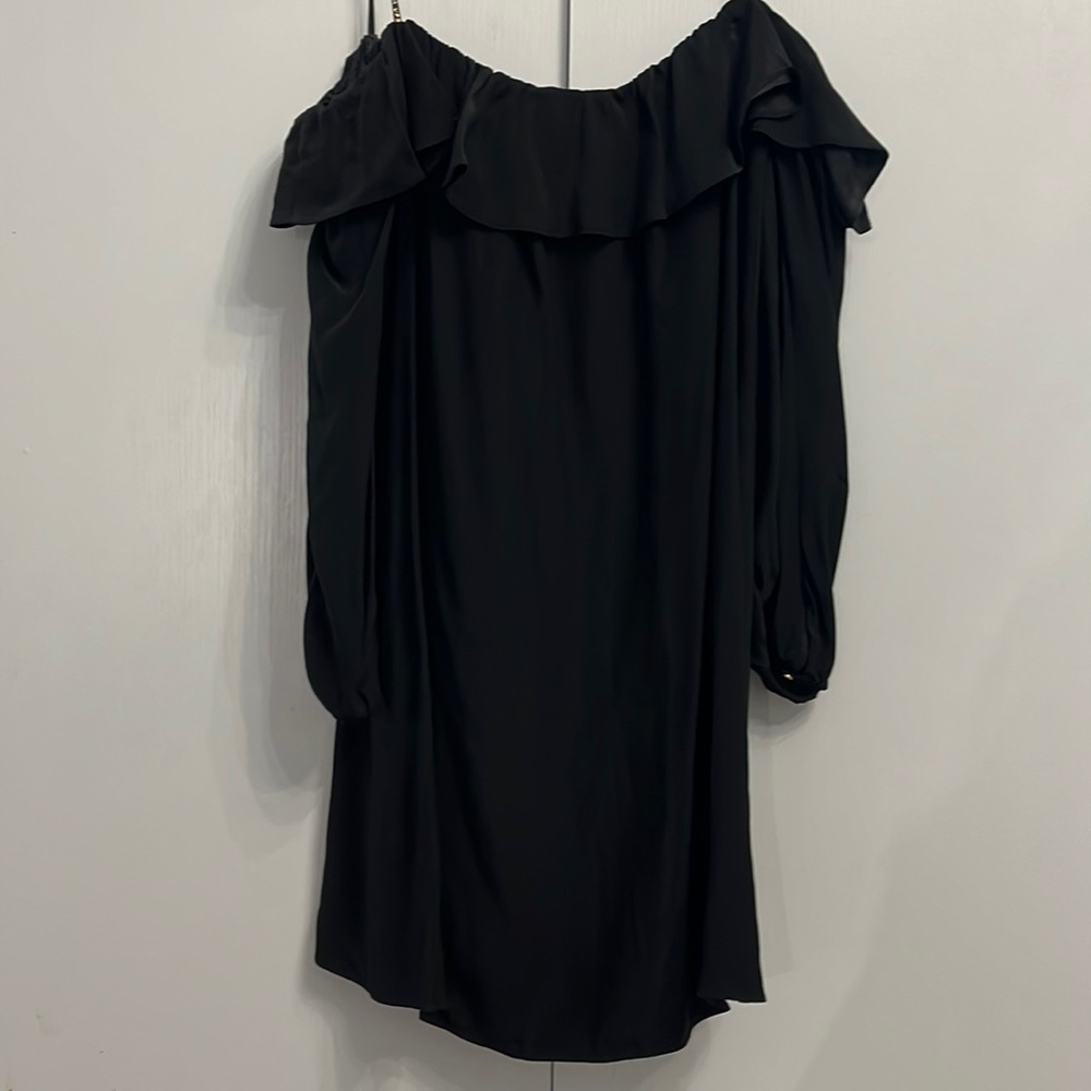 AMANDA UPRICHARD 💯% SILK OFF-SHOULDER MINIDRESS